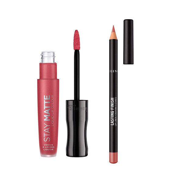 Pack Rouge à Lèvres Liquide Stay Matte + Crayon à Lèvres Lasting Finish - Rimmel London : 200 Pink Blink - 4