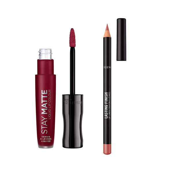 Pack Rouge à Lèvres Liquide Stay Matte + Crayon à Lèvres Lasting Finish - Rimmel London : 810 Plum This Show - 2