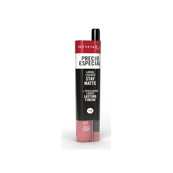 Pack Rouge à Lèvres Liquide Stay Matte + Crayon à Lèvres Lasting Finish - Rimmel London : 110 Blush - 1