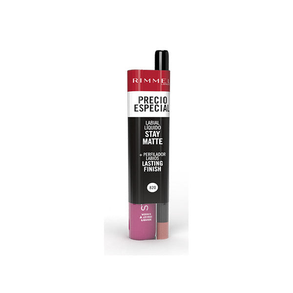 Pack Rouge à Lèvres Liquide Stay Matte + Crayon à Lèvres Lasting Finish - Rimmel London : 820 Heartbeat - 1