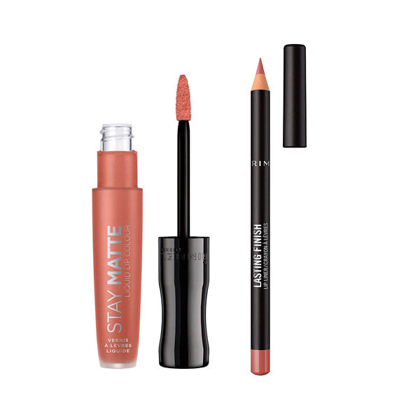 Pack Rouge à Lèvres Liquide Stay Matte + Crayon à Lèvres Lasting Finish - Rimmel London : 720 Moca - 2