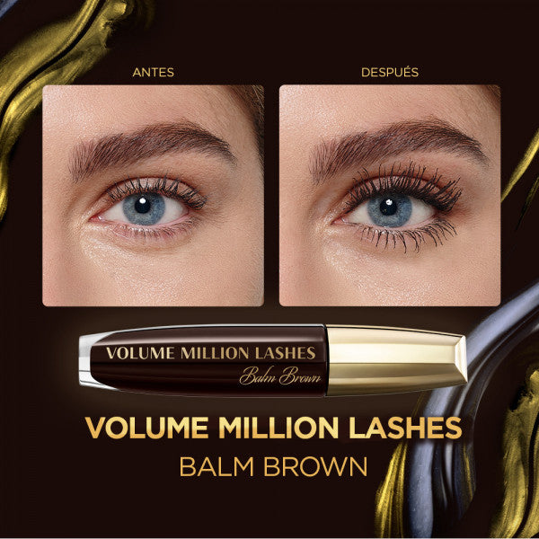 Mascara de Cils Volume Million Lashes Balm Noir - L'oreal Paris : Marrón - 3
