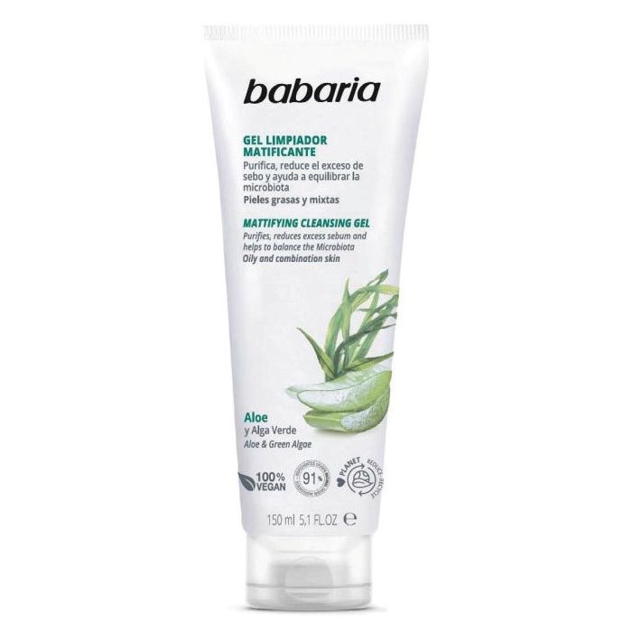Gel Nettoyant Matifiant Aloès et Algues Vertes - Babaria - 1
