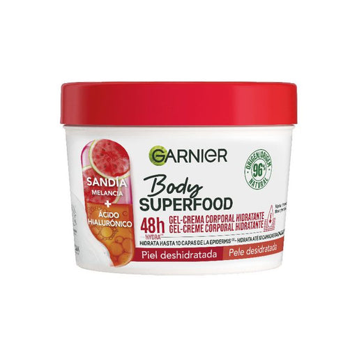 Body Superfood Crème Corporelle Hydratante à la Pastèque et à l&#39;Acide Hyaluronique : 380 ml - Garnier - 1