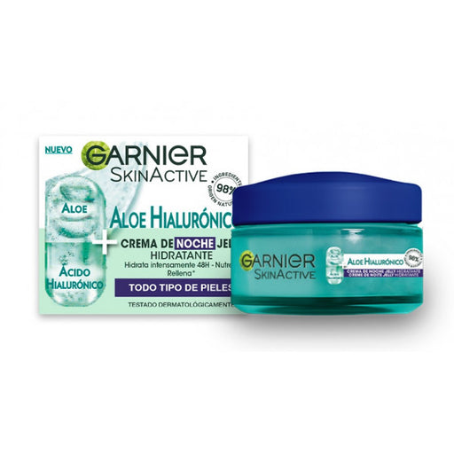 Crème de nuit Skinactive avec Acide Hyaluronique + Aloe Vera + Huile d'Argan - Garnier - 1