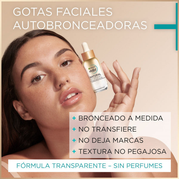 Auto-bronzant naturel en gouttes pour le visage avec acide hyaluronique et eau de coco - Delial - 6