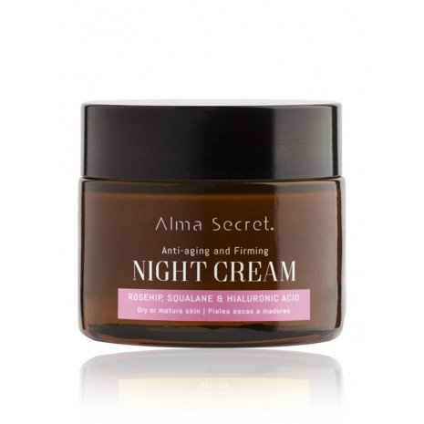 Crème de Nuit Anti-Âge Réparatrice - Rose Musquée, Squalane &amp; Acide Hyaluronique - 50 ml - Alma Secret - 1