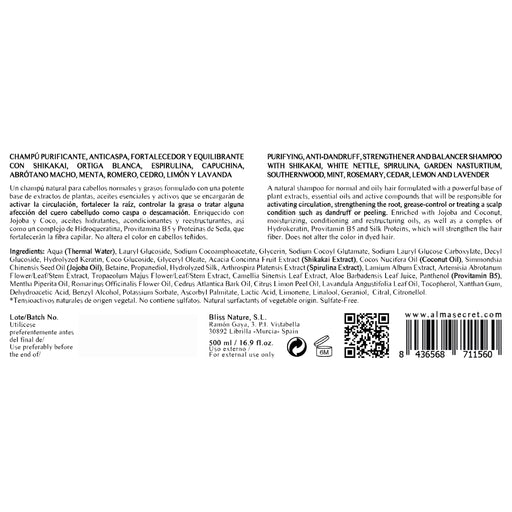 Shampooing Shikakai (pour la perte de cheveux, le gras, les pellicules et la dermatite) - 500 ml - Alma Secret - 2