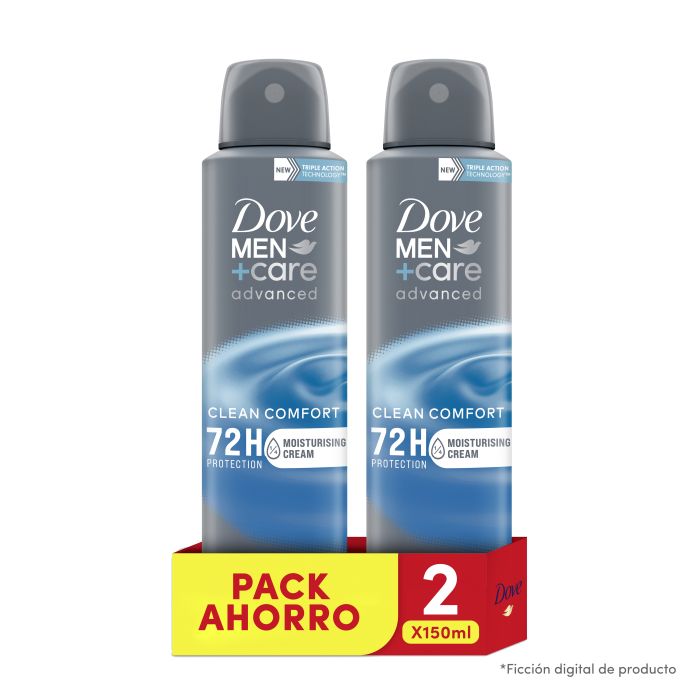 Men Care Clean Comfort Désodorisant - Dove : 2 x 150ml - 1