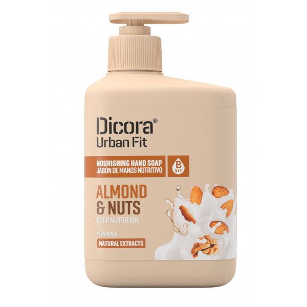 Savon Mains à la Vitamine B, Amande et Noix : 500 ml - Dicora Urban Fit - 1