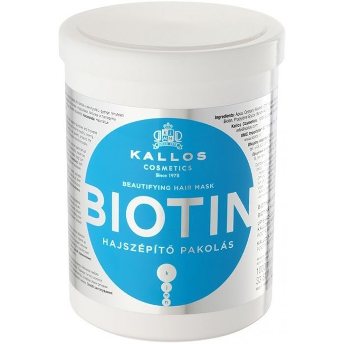 Masque capillaire embellissant à la biotine - Kallos : 1000 ml - 1