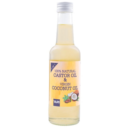 Huile combinée d&#39;huile de ricin 100% naturelle et d&#39;huile de noix de coco vierge : 250 ml - Yari - 1
