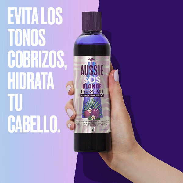 Sos Purple Shampooing Hydratant pour Cheveux Blonds : 290 ml - Aussie - 3