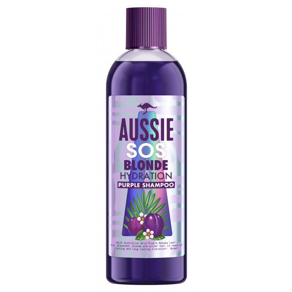 Sos Purple Shampooing Hydratant pour Cheveux Blonds : 290 ml - Aussie - 1