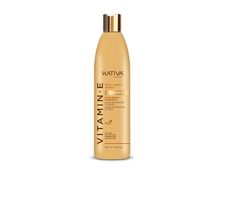Shampooing Ultra Réparation et Force avec Vitamine E, Biotine et Bambou - Kativa : 550 ML - 1