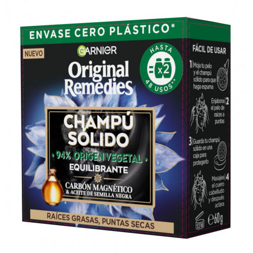 Shampooing solide équilibrant au charbon magnétique - Garnier - 1