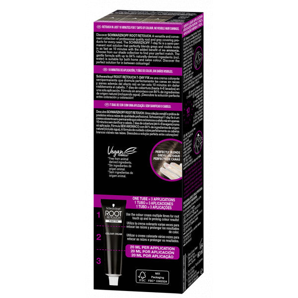 Repeint les Racines Root 7day Fix - Schwarzkopf : Castaño Oscuro - 5