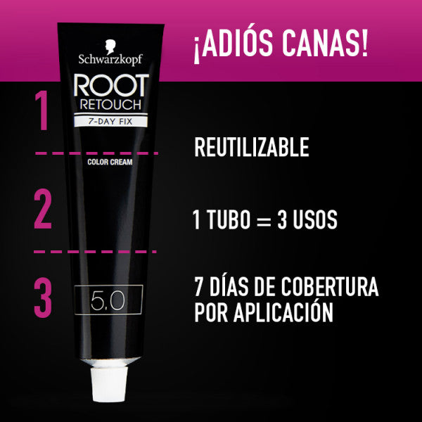 Repeint les Racines Root 7day Fix - Schwarzkopf : CASTAÑO NATURAL - 4