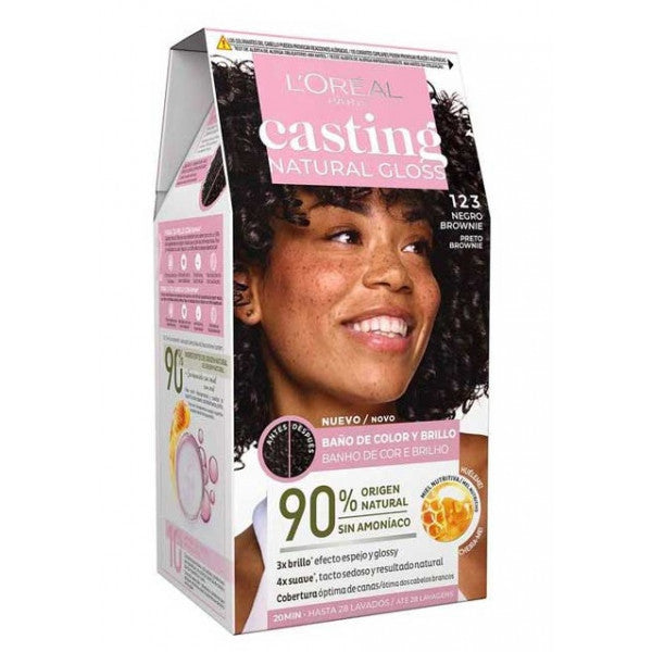 Coloration Casting Natural Gloss sans Ammoniaque - L'oreal Paris : 123 Black Ganache - 2