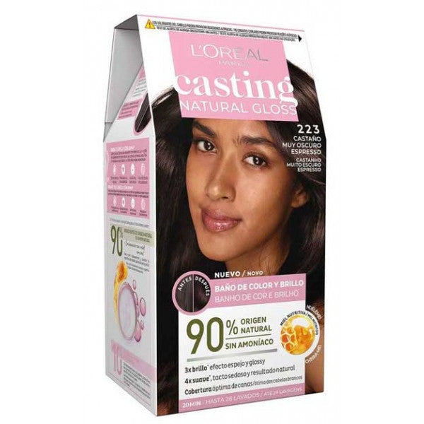Coloration Casting Natural Gloss sans Ammoniaque - L'oreal Paris : 223 Expresso Darkest Brown - 1