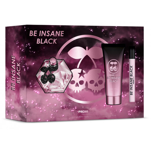 Estuche Be Insane Black for Her Edt : Edt 80ml + Lait Corporel 75ml + Mini - Pacha - 1