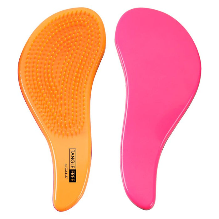 Brosse à cheveux anti-nœuds - Orange fluo / Rose vif - Cala - 1