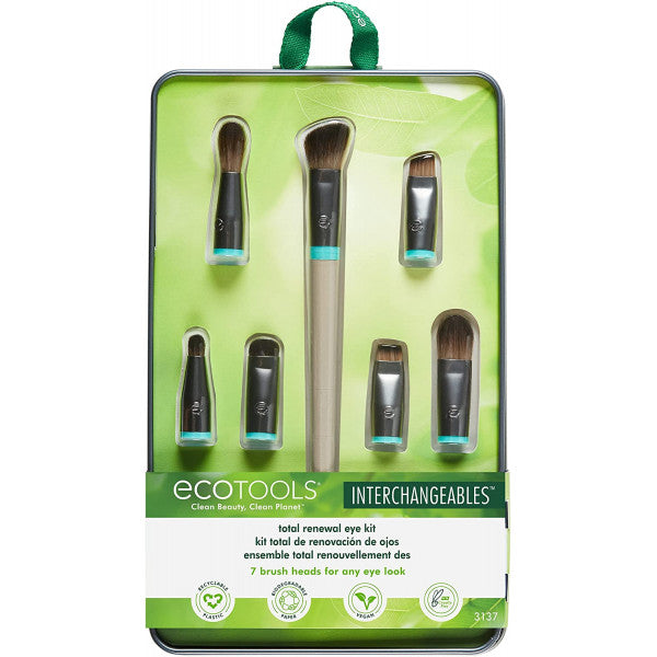 Set de Brochas Renovación de Ojos - Interchangeables - 7 Cabezales + 1 Mango - Ecotools - 1