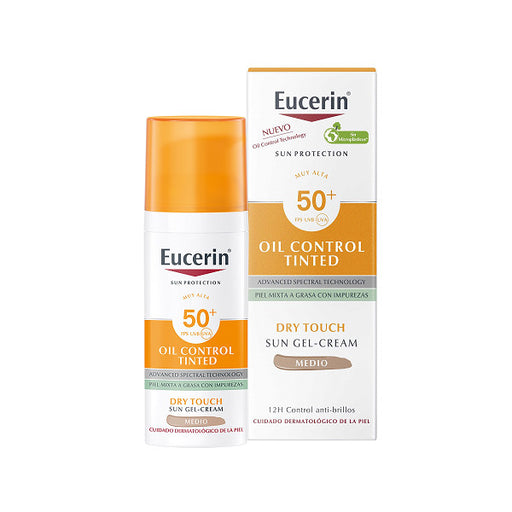 Crème Solaire Visage Toucher Sec avec Couleur Spf50+ Medium: 50 ml - Eucerin - 1