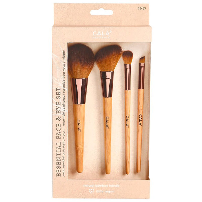 Set de Brochas - Ensemble Essentiel Visage &amp; Yeux en Bambou Naturel (4 Pcs) - Cala - 1