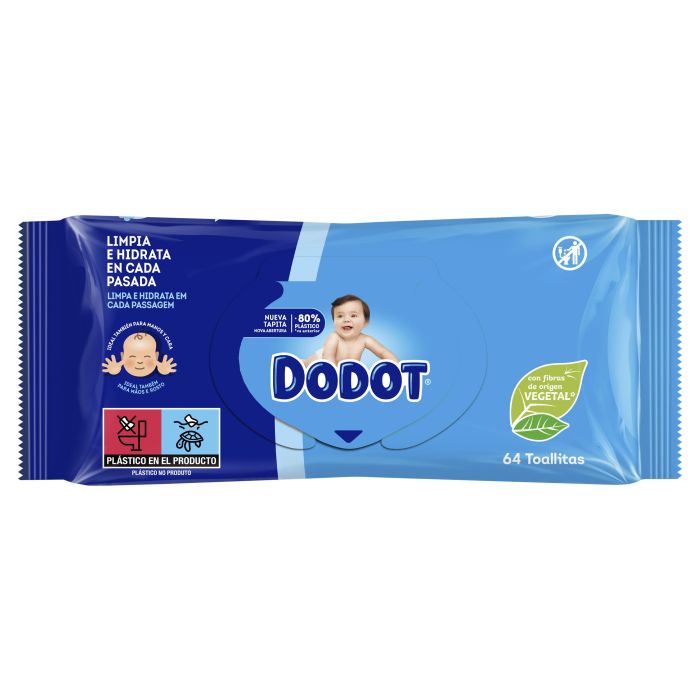 Lingettes avec étapes de recharge de couvercle - 64 unités - Dodot - 1