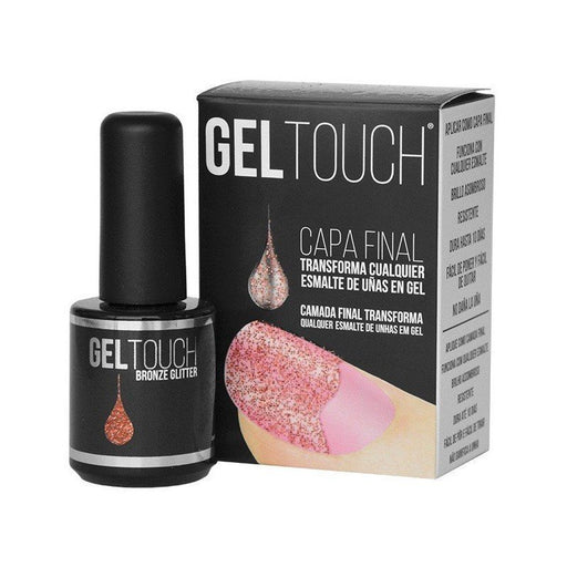 Top Coat Gel Dorado - Paillettes Dorées - Gel Touch: -GELTOUCH BRONZE GLITTER - BRONZE - 1