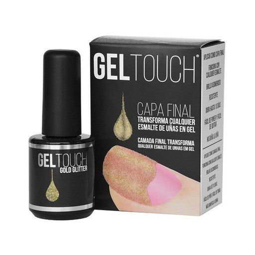 Top Coat Gel Dorado - Paillettes Dorées - Gel Touch - 1