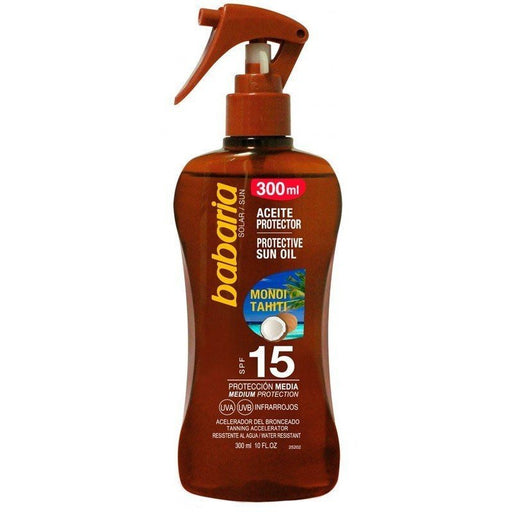 Brume d'huile protectrice solaire Monoi Tahiti SPF15 - Babaria - 1