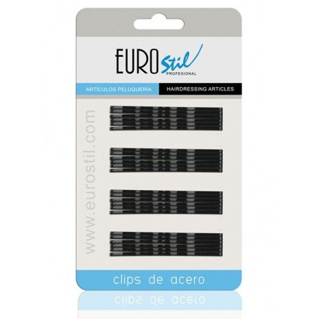 Clips Acier - 70 Mm Noir - Eurostil - 1