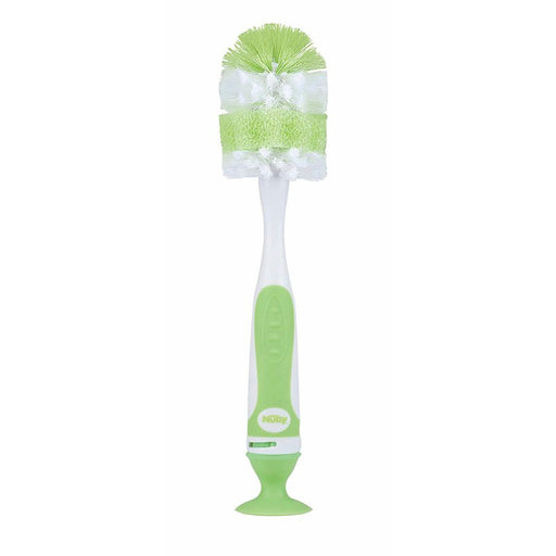 Brosse pour Biberons et Tétines avec Base à Ventouse - Nuby : Verde - 1