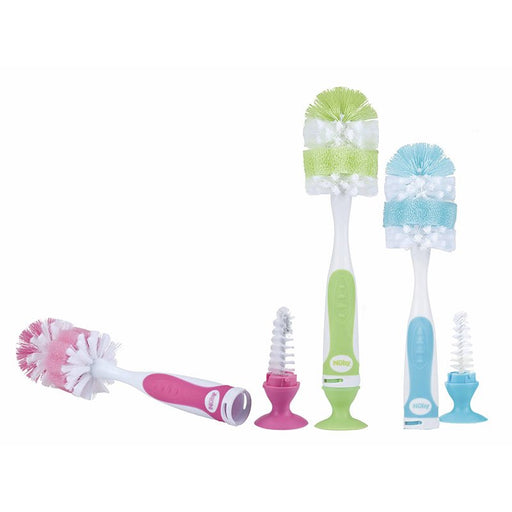 Brosse pour Biberons et Tétines avec Base à Ventouse - Nuby - 1