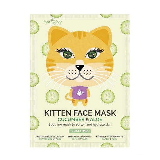 Masque facial en tissu - Chat concombre et aloès - Montagne Jeunesse - 1