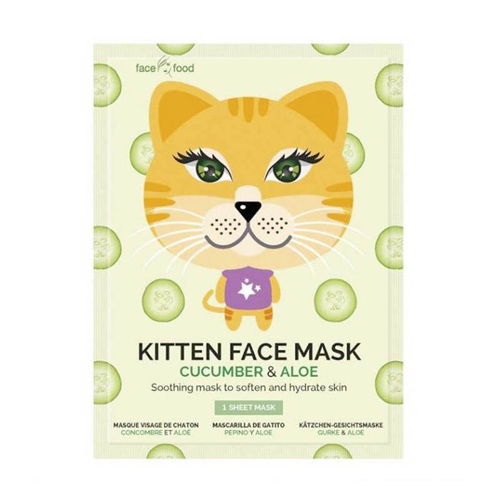 Masque facial en tissu - Chat concombre et aloès - Montagne Jeunesse - 1