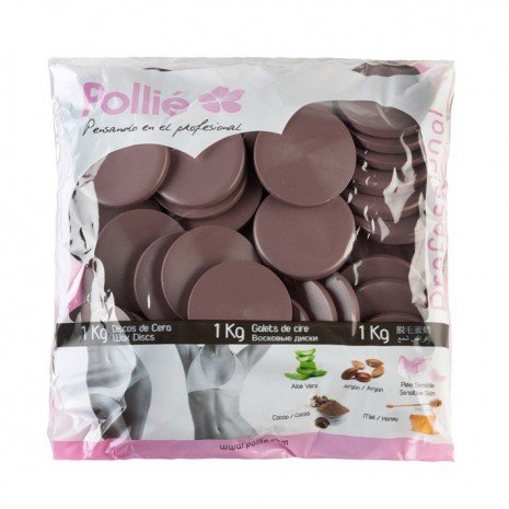 Disques de cire chaude 1 kg - Cacao - Pollié - 1