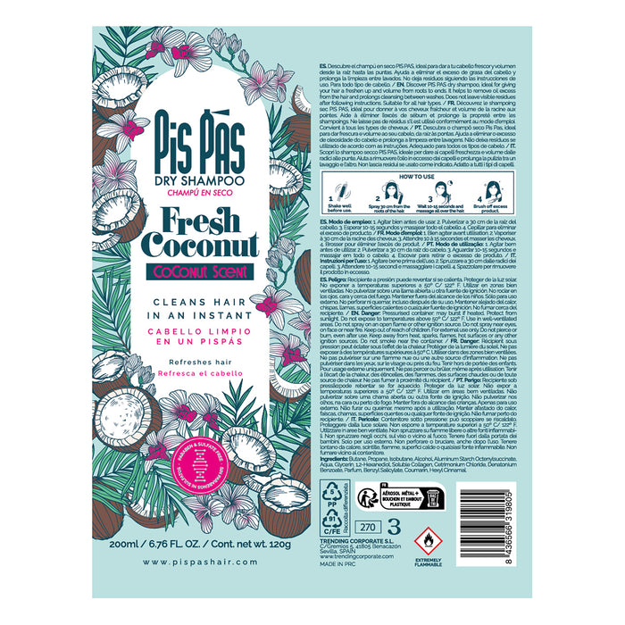 Shampooing Sec à la Noix de Coco Fraîche 200ml - Pis Pas - 2