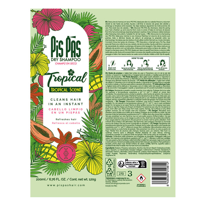 Shampoing Sec Parfum Tropical 200ml - Pis Pas - 2