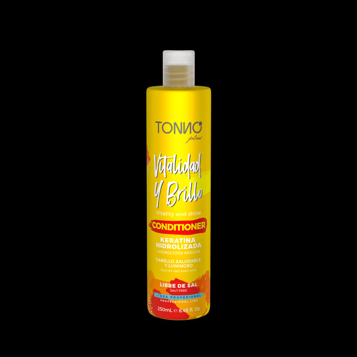 Après-shampooing VITALITE ET BRILLANCE à la Kératine Hydrolysée 250 ml - Tonno Plus - 1