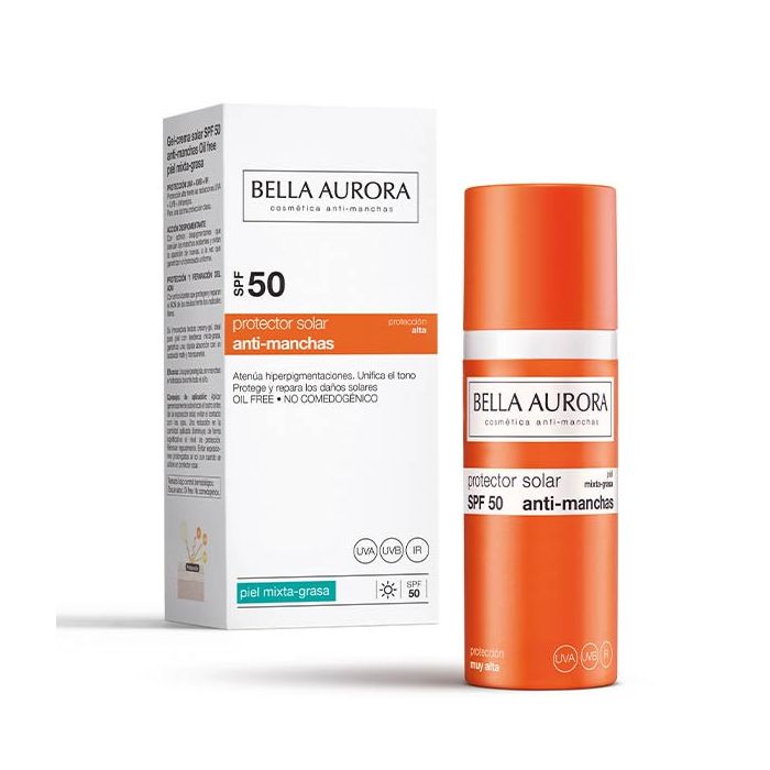 Gel Solaire Spf50 Anti-Taches 50 ml - Peau Mixte Ou Grasse - Bella Aurora - 1