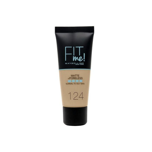 Fond de Teint Fit Me Matte Poreless - Maybelline : 124 Soft sand - 1