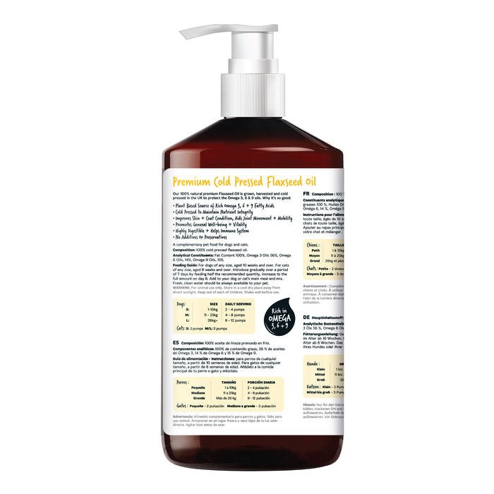 Huile de Lin 100% Naturelle pour Chiens et Chats 500ml - Bugalugs - 3