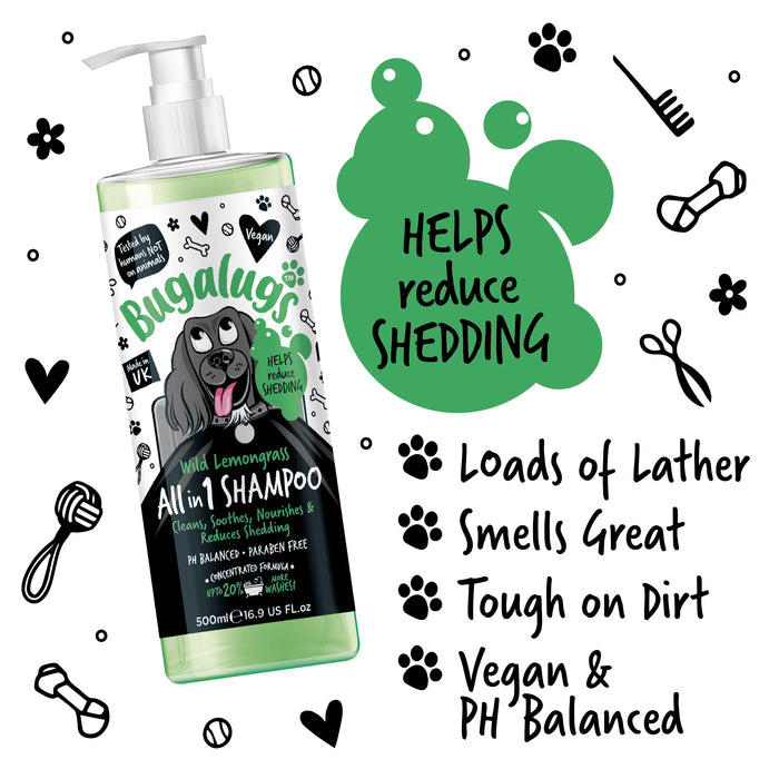 Shampoing pour chiens avec contrôle de la chute  All in 1  500ml - Bugalugs : 500ml - 2