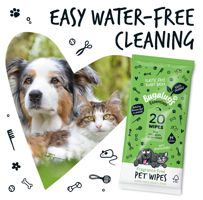  Lingettes pour animaux biodégradables sans parfum (110 unités) - Bugalugs - 3