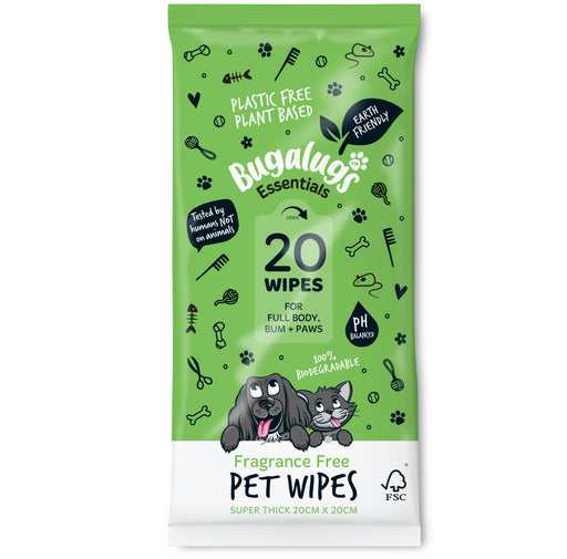  Lingettes pour animaux biodégradables sans parfum (110 unités) - Bugalugs - 1