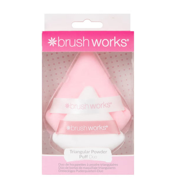 Duo de houppettes triangulaires - Pompons de Maquillage en Poudre - Brushworks - 1