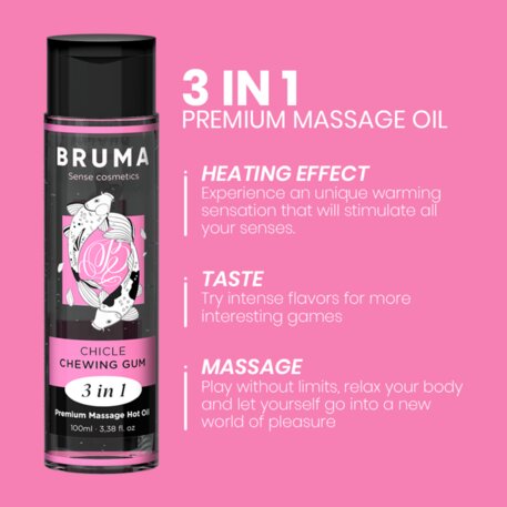 Huile de Massage à Effet Chaleur - Saveur Chewing-gum - Bruma - 2